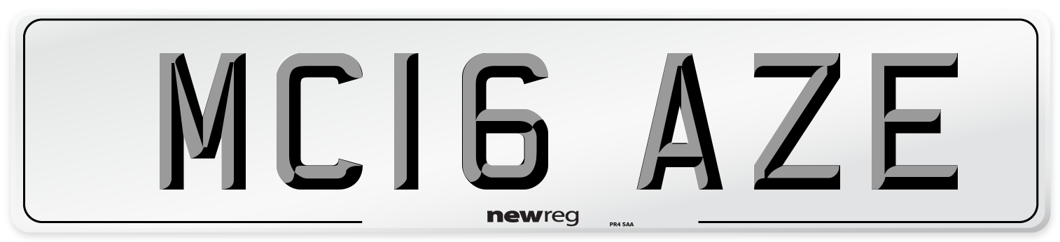 MC16 AZE Number Plate from New Reg